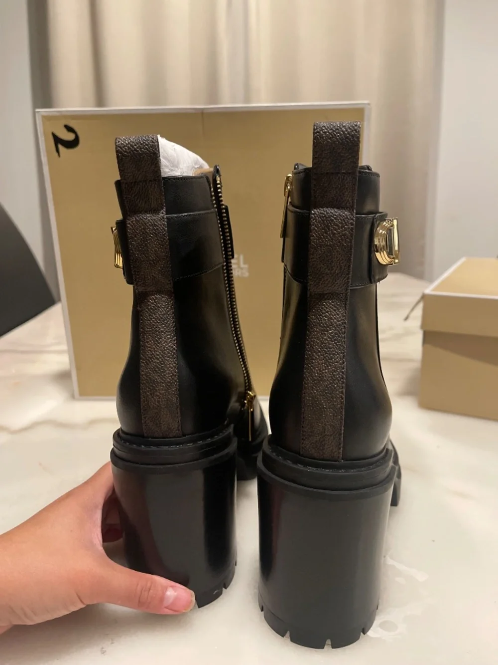 MICHAEL Michael Kors Parker Lug Booties  New in box  Size 10 - Picture 2 of 6